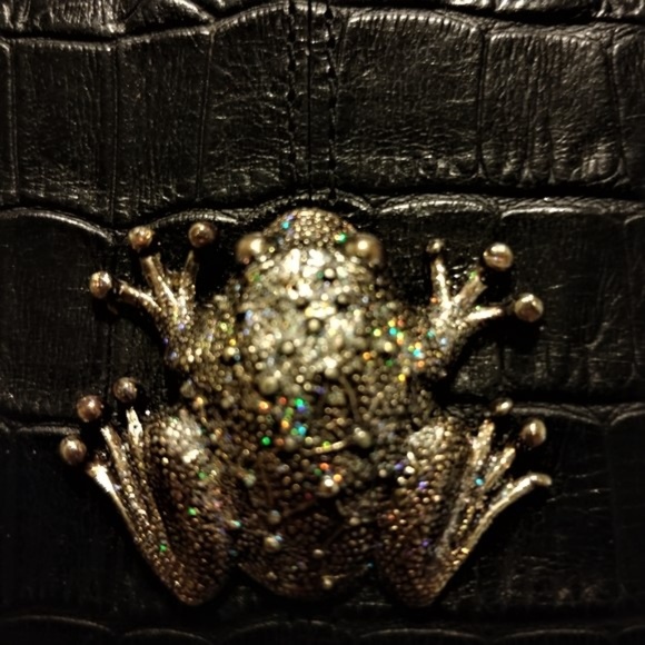 Karen Callan. Clutch. Wallet with Shimmer Frog - Picture 4 of 5